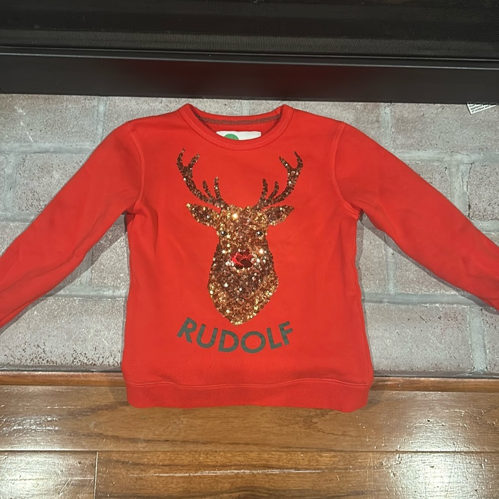 Mini Boden rudoplh sequin sweatshirt
